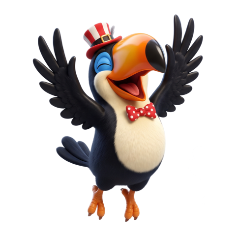 Toco the Toucan cheering